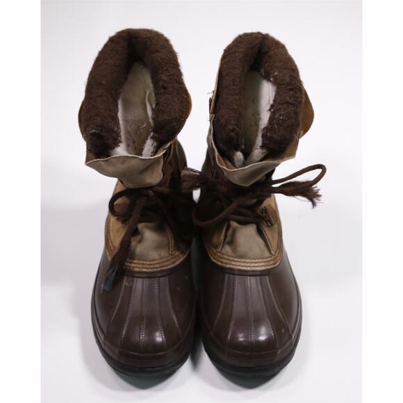 Sorel Bighorn Brown Green Fleece Lined Rubber Winter Snow Boots Mens 11 - Picture 4 of 11